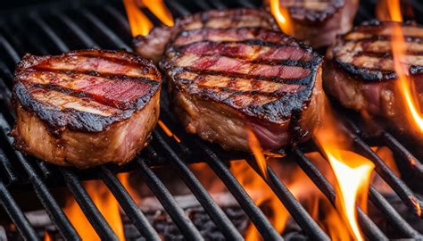 cooking a filet on a gas grill